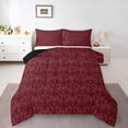 thumbnail image 1 of Feelyou Mandala Damask Full Size Comforter Sets, Maroon Bat Animal Bedding Sets, 3pcs, 1 of 8