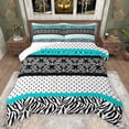 thumbnail image 1 of Feelyou Mandala Tribal Damask Full Size Comforter Sets, Leopard Cheetah Print Bedding Comforter Set, Cyan Cycle Polkadots Reversible Bedding Sets, Microfiber Bedroom Decor, 3pcs, 1 of 8