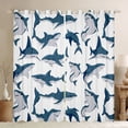 thumbnail image 1 of Feelyou Marine Shark Curtains Pack of 2 (42x84 Each), Cartoon Sea Animal Curtains Blackout, 1 of 6