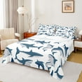 thumbnail image 1 of Feelyou Marine Shark Teen Full Size Sheets, Cartoon Sea Animal Bed Sheets, 4-Piece, 1 of 7