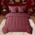 thumbnail image 1 of Feelyou Maroon Mandala Damask Comforter Set 7pcs, Rustic Butterfly Queen Bedding Sets, 1 of 8