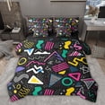thumbnail image 1 of Feelyou Memphis Bedding Comforter Set 7pcs, Cycle Square Abstract Queen Bedding Sets, 1 of 8
