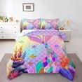 thumbnail image 1 of Feelyou Mermaid Tale Kids Twin Comforter Sets, Kawaii Ocean Princess Bedding Set, 2-Piece, 1 of 8