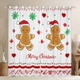 thumbnail image 1 of Feelyou Merry Christmas Blackout Curtains Set of 2 (52x84 Each), Gingerbread Man Window Curtains, Green Red Snowflake Curtains and Drapes, Luxury Bedroom Decor, 1 of 5