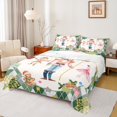 thumbnail image 1 of Feelyou Merry Christmas Child Bed Sheets, Cartoon Fairy Tale King Sheets, Green Plaid Buffalo Sheet Set, Breathable Home Decor, 4pcs, 1 of 7