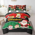 thumbnail image 1 of Feelyou Merry Christmas Child Bedding Comforter Set 7pcs, Kawaii Santa Claus Queen Bedding Sets, Fairy Tale Reversible Queen Sheet Sets, Ultra Soft Home Decor, 1 of 6