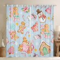 thumbnail image 1 of Feelyou Merry Christmas Child Black Out Curtains, Winter Coffee Cake Curtains Pack of 2 (42x63 Each), Cartoon Xmas Tree Cabin Bedroom Curtains, Blackout Curtains Bedroom Decor, 1 of 6