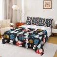 thumbnail image 1 of Feelyou Merry Christmas Child Full Size Sheets, Magic Santa Claus Bed Sheets, Xams Tree Lodge Cabin Sheet Sets, Breathable Home Decor, 4-Piece, 1 of 7