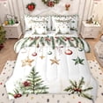 thumbnail image 1 of Feelyou Merry Christmas Child Twin Bedding Sets 7-Piece, Green Xmas Tree Bedding Comforter Set, Dreamy Stars Moon Reversible Sheet Sets, Lightweight Room Decor, 1 of 8