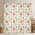 thumbnail image 1 of Feelyou Merry Xmas Curtains (2, 52x84), Gingerbread Man Kids, 1 of 5