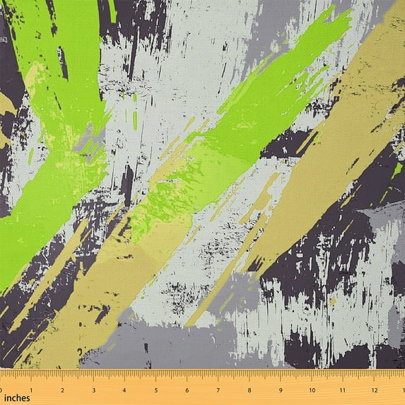 Feelyou Modern Abstract Adult Fabric by the Yard 1 Yard, Lime Yellow Sewing Fabric, Chic Geometric Artwork Home Decor Fabric by the Yard, Ultra Soft Home Decor