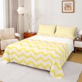 thumbnail image 1 of Feelyou Modern Abstract Child Twin Sheet Sets, Stripe Waves Yellow Bedding, 3pcs, 1 of 7
