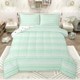 thumbnail image 1 of Feelyou Modern Abstract Ombre Queen Comforter Set for Teens, Green Lines Stripes Bedding Sets, Simple Fashion Style Reversible Bedding Comforter Set, Lightweight Room Decor, 3 Pieces, 1 of 8