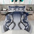 thumbnail image 1 of Feelyou Modern Artwork Teens Bedding Comforter Set, Gray Navy Abstract Twin Comforter Sets, Gradient Aesthetic Lines Reversible Bedding Set, Super Cozy Room Decor, 2-Piece, 1 of 8