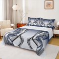 thumbnail image 1 of Feelyou Modern Artwork Teens Queen Sheet Sets, Gray Navy Abstract Flat Sheet, Gradient Aesthetic Lines Queen Fitted Sheet, Super Cozy Room Decor, 4-Piece, 1 of 7