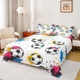 thumbnail image 1 of Feelyou Modern Basketball Teens Full Size Sheets, Watercolor Artwork Bed Sheets, Cartoon Ball Sports Lover Sheet Sets, Microfiber Bedroom Decor, 4 Pieces, 1 of 7
