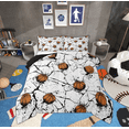 thumbnail image 1 of Feelyou Modern Basketball Teens Queen Comforter Set, Ball Sports Lover Bedding Sets, Cartoon Geometric Reversible Bedding Comforter Set, Ultra Soft Home Decor, 3pcs, 1 of 8