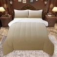 thumbnail image 1 of Feelyou Modern Brown Gradient Bedding Comforter Set for Adult, Chic Art Abstract Twin Comforter Sets, Simple Fashion Theme Reversible Bedding Set, Lightweight Room Decor, 2pcs, 1 of 8