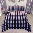 thumbnail image 1 of Feelyou Modern Buffalo Plaid Bedding Comforter Set for Adult, Chic Checkered Square Twin Comforter Sets, Neon Gradient Purple Reversible Bedding Set, Super Cozy Room Decor, 2pcs, 1 of 8