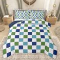 thumbnail image 1 of Feelyou Modern Buffalo Plaid Full Size Comforter Sets for Teens, Blue Green Square Bedding Comforter Set, Simple Fashion Style Reversible Bedding Sets, Microfiber Bedroom Decor, 3pcs, 1 of 8