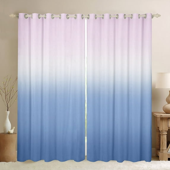 Feelyou Modern Fashion Abstract Black Out Curtains, Blue Purple Gradient Artwork Curtains Pack of 2 (42x63 Each), Teens Kids Boys Girls Bedroom Curtains, Living Room Curtains Decor