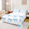 thumbnail image 1 of Feelyou Modern Fashion Bowknot Full Size Sheets, Princess Ribbon Bed Sheets, 4-Piece, 1 of 7