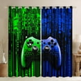 thumbnail image 1 of Feelyou Modern Game Console Curtains Pack of 2 (42x84 Each) for Kids, Cartoon Gamepad Lover Curtains Blackout, Green Blue Square Abstract Bedroom Curtains, Curtains and Drapes Room Decor, 1 of 6