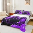 thumbnail image 1 of Feelyou Modern Game Gamer Full Size Sheets, Cartoon Gamepad Purple Bed Sheets, Teens Kids Boys Girls Sheet Sets, Ultra Soft Bedroom Decor, 4 Pieces, 1 of 7