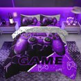 thumbnail image 1 of Feelyou Modern Game Gamer Queen Comforter Set, Cartoon Gamepad Purple Bedding Sets, Teens Kids Boys Girls Reversible Bedding Comforter Set, Ultra Soft Bedroom Decor, 3 Pieces, 1 of 8