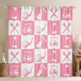 thumbnail image 1 of Feelyou Modern Golf Sport Curtains Pack of 2 (42x84 Each), Pink Patchwork Buffalo Curtains Blackout, Teens Kids Boys Girls Bedroom Curtains, Curtains and Drapes Decor, 1 of 6