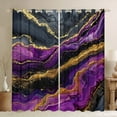 thumbnail image 1 of Feelyou Modern Marble Stone Blackout Curtains Set of 2 (52x84 Each) for Adult, Abstract Artwork Window Curtains, Purple Gold Marbling Curtains and Drapes, Curtains and Drapes Room Decor, 1 of 6