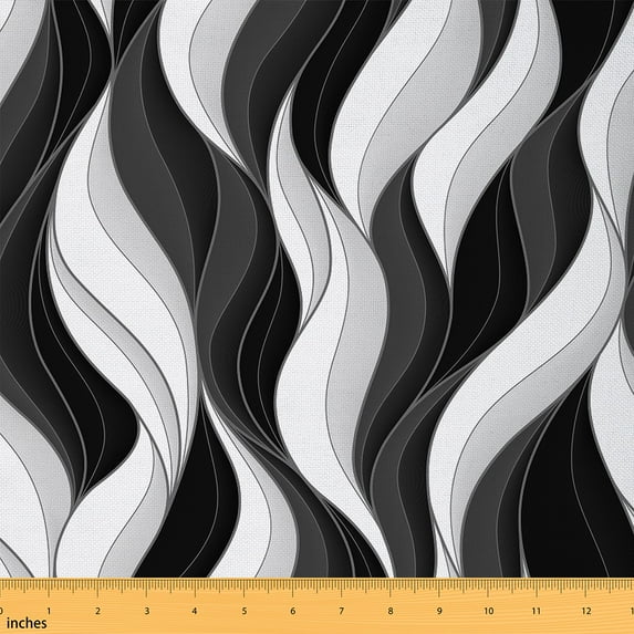 Feelyou Modern Minimalst Fabric by the Yard 5 Yards for Adult, Stripes Ombre Sewing Fabric, Abstract Geometric Home Decor Fabric by the Yard, Super Cozy Room Decor