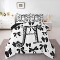 thumbnail image 1 of Feelyou Modern Monogrammed H Bedding Comforter Set, Kawaii Princess Black Bow Twin Comforter Sets, Fashion Initial Letter Reversible Bedding Set, Super Cozy Room Decor, 2 Pieces, 1 of 9