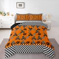 thumbnail image 1 of Feelyou Modern Motorcycle Print Bedding Comforter Set for Kid, Est Sleep Sports Twin Comforter Sets, Checkered Buffalo Reversible Bedding Set, Super Cozy Room Decor, 2 Pieces, 1 of 8