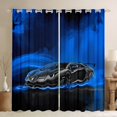 thumbnail image 1 of Feelyou Modern Race Car Black Out Curtains, Blue Automobile Curtains Pack of 2 (42x63 Each), Teen Boy Kid Child Bedroom Curtains, Blackout Curtains Home Decor, 1 of 6