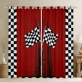 thumbnail image 1 of Feelyou Modern Racing Car Boys Black Out Curtains, Buffalo Checkered Flag Curtains Pack of 2 (42x63 Each), Extreme Sports Bedroom Curtains, Blackout Curtains Home Decor, 1 of 6