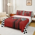 thumbnail image 1 of Feelyou Modern Racing Car Boys Twin Sheet Sets, Buffalo Checkered Flag Twin Fitted Sheet, Extreme Sports Flat Sheet, Breathable Home Decor, 3-Piece, 1 of 7