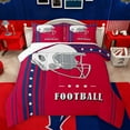 thumbnail image 1 of Feelyou Modern Rugby Football Bedding Comforter Set, Cartoon Soccer Helmet Twin Comforter Sets, Red Navy Abstract Stripes Reversible Bedding Set, Breathable Home Decor, 2-Piece, 1 of 8