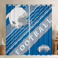 thumbnail image 1 of Feelyou Modern Rugby Football Black Out Curtains, Cartoon Soccer Helmet Curtains Pack of 2 (42x63 Each), Blue Grey Abstract Stripes Bedroom Curtains, Window Curtains Bedroom Decor, 1 of 7