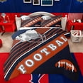 thumbnail image 1 of Feelyou Modern Rugby Football Full Size Comforter Sets, Cartoon Soccer Helmet Bedding Comforter Set, Black Chocolate Abstract Stripes Reversible Bedding Sets, Luxury Bedroom Decor, 3-Piece, 1 of 8