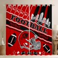 thumbnail image 1 of Feelyou Modern Rugby Helmet Black Out Curtains for Kids, Stripes Red Black Curtains Pack of 2 (42x63 Each), Eat Sleep Sports Bedroom Curtains, Window Curtains Bedroom Decor, 1 of 6