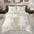 thumbnail image 1 of Feelyou Modern Watercolor Print Queen Comforter Set, Wheat Artwork Stripes Bedding Sets, Chic Graffiti Print Reversible Bedding Comforter Set, Luxury Bedroom Decor, 3-Piece, 1 of 8