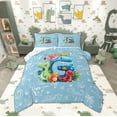 thumbnail image 1 of Feelyou Monogrammed G Kids Bedding Comforter Set, Dinosaur Print Twin Comforter Sets, Kawaii Cartoon Animal Reversible Bedding Set, Super Cozy Room Decor, 2-Piece, 1 of 8
