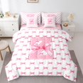 thumbnail image 1 of Feelyou Monogrammed Z Twin Bedding Sets 7pcs, Kawaii Ribbon Bedding Comforter Set, 1 of 7
