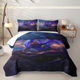 thumbnail image 1 of Feelyou Moon Stars Dragon Twin Quilt Set for Boys, Glitter Magical Animal Twin Coverlet Set, Navy, 2 Pieces, 1 of 7