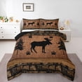 thumbnail image 1 of Feelyou Moose Elk Deer Kid Queen Comforter Set, Pine Tree Botanical Bedding Set, 3pcs, 1 of 8