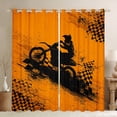 thumbnail image 1 of Feelyou Motorcycle Dirt Bike Black Out Curtains, Extreme Speed Sport Curtains Pack of 2 (42x63 Each), Vintage Checkered Flag Bedroom Curtains, Blackout Curtains Bedroom Decor, 1 of 6