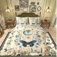 thumbnail image 1 of Feelyou Mystic Blue Butterfly Twin Bedding Sets 7-Piece for Teen, Astrology Sun Moon Bedding Comforter Set, Bohemian Theme Reversible Sheet Sets, Breathable Home Decor, 1 of 7