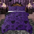 thumbnail image 1 of Feelyou Mystic Purple Love Heart Bedding Comforter Set, Romantic Valentines Day Twin Comforter Sets, Teens Boys Girls Adult Reversible Bedding Set, Super Cozy Room Decor, 2 Pieces, 1 of 8