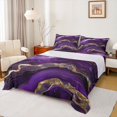 thumbnail image 1 of Feelyou Mystic Purple Marbling Twin Sheet Sets, Modern Fashion Art Twin Fitted Sheet, Teens Adult Men Women Flat Sheet, Breathable Home Decor, 3pcs, 1 of 7